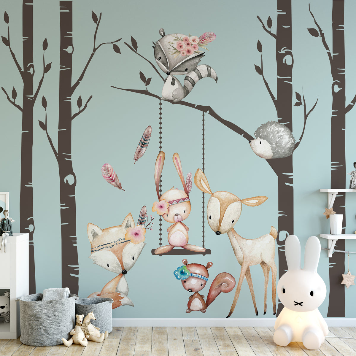 Woodland Nursery Fox Nursery Wall Decor Woodland TREES Wall Decals