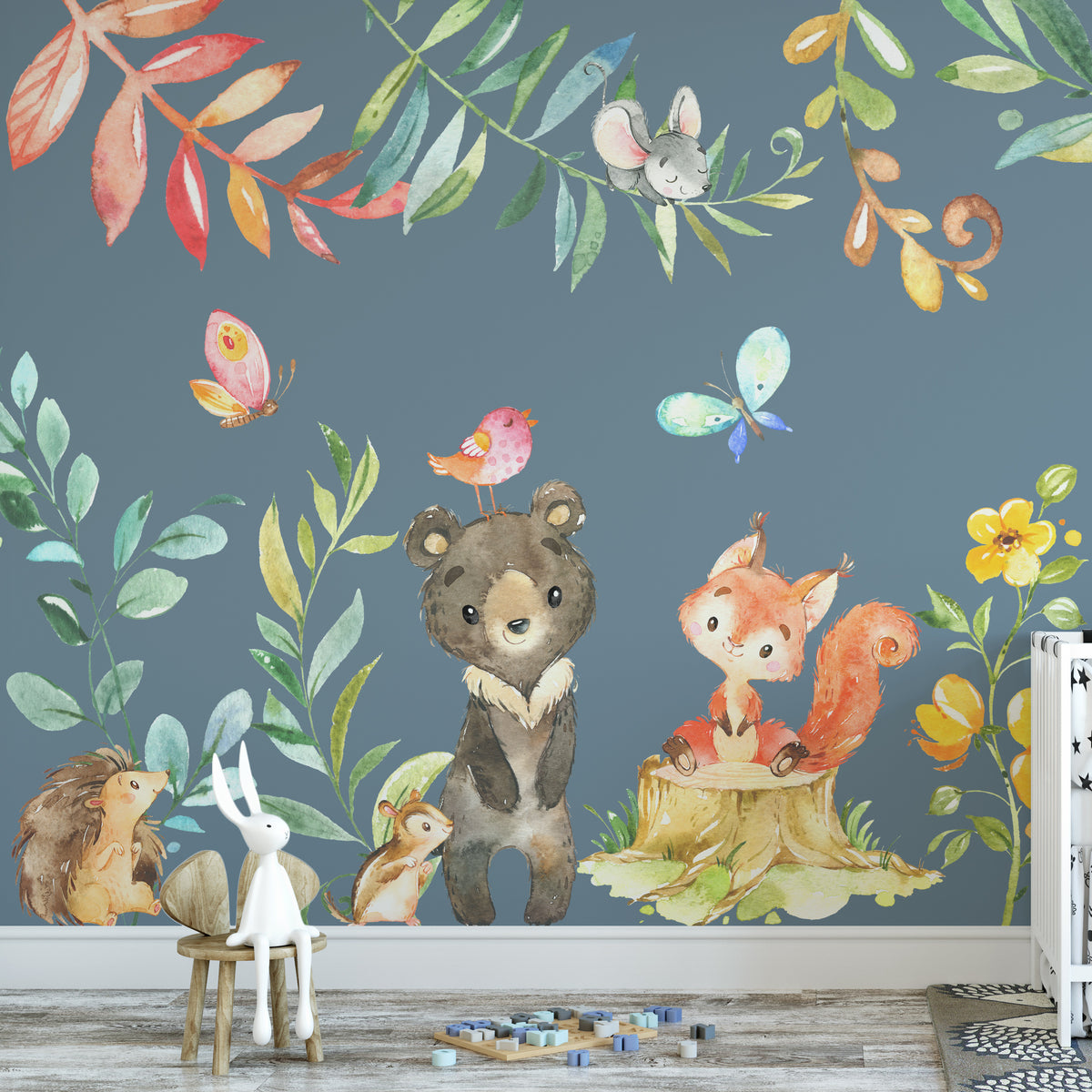 Woodland Nursery Wall Decals Spring Forest Bear Fox – Sono Luna