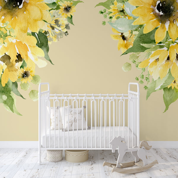 SAMPLES Sunflower Bliss Watercolor Wall Decals