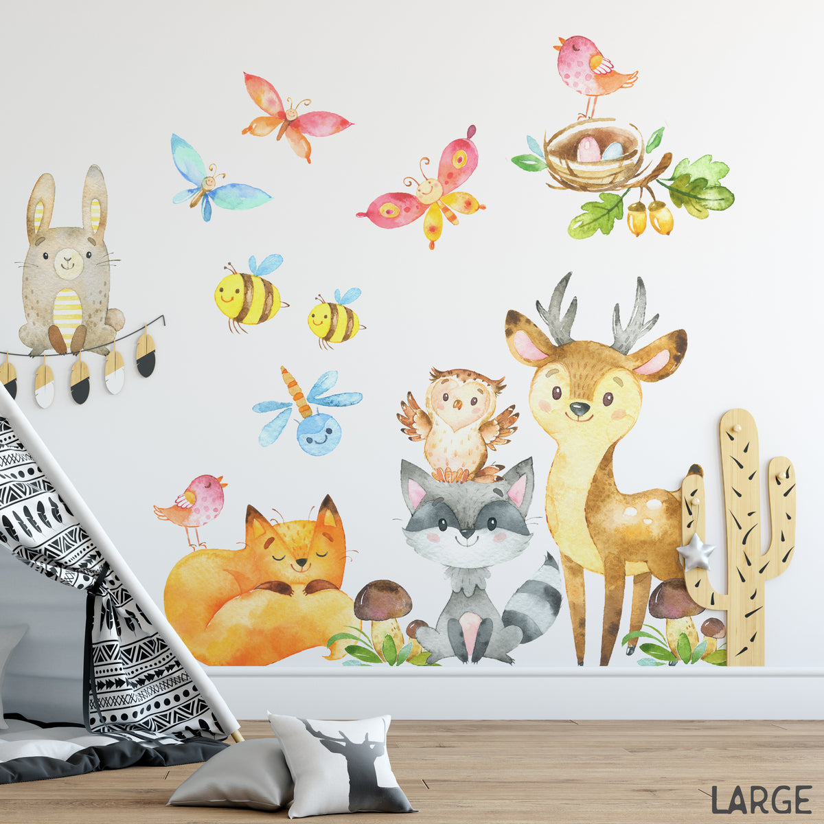 Vinyl Wall Decal Bedroom Abstract Moon Deer Animal Forest Stickers Mur —  Wallstickers4you