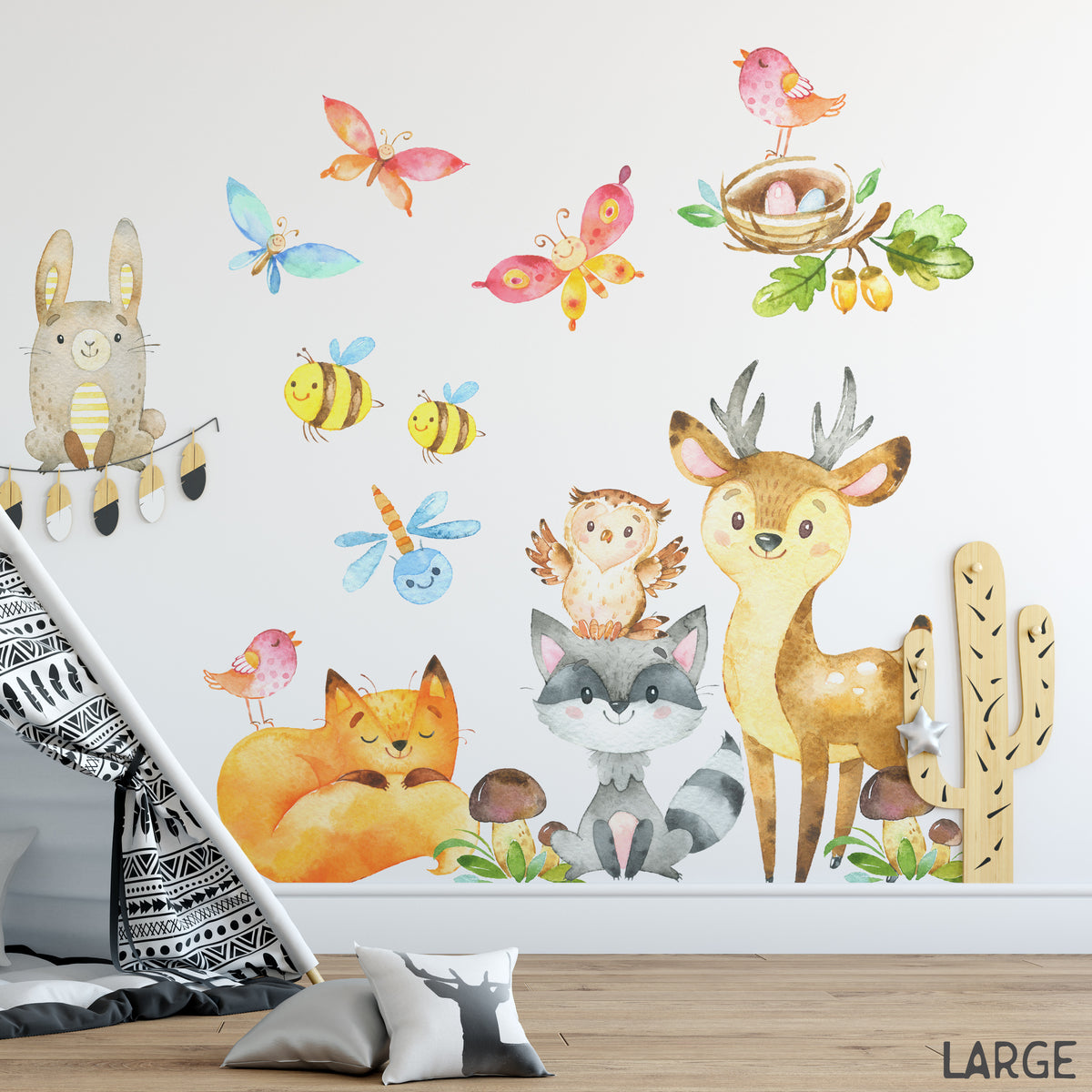 SAMPLES Woodland Nursery Décor Forest Animals Fox Deer Raccoon Bunny W ...