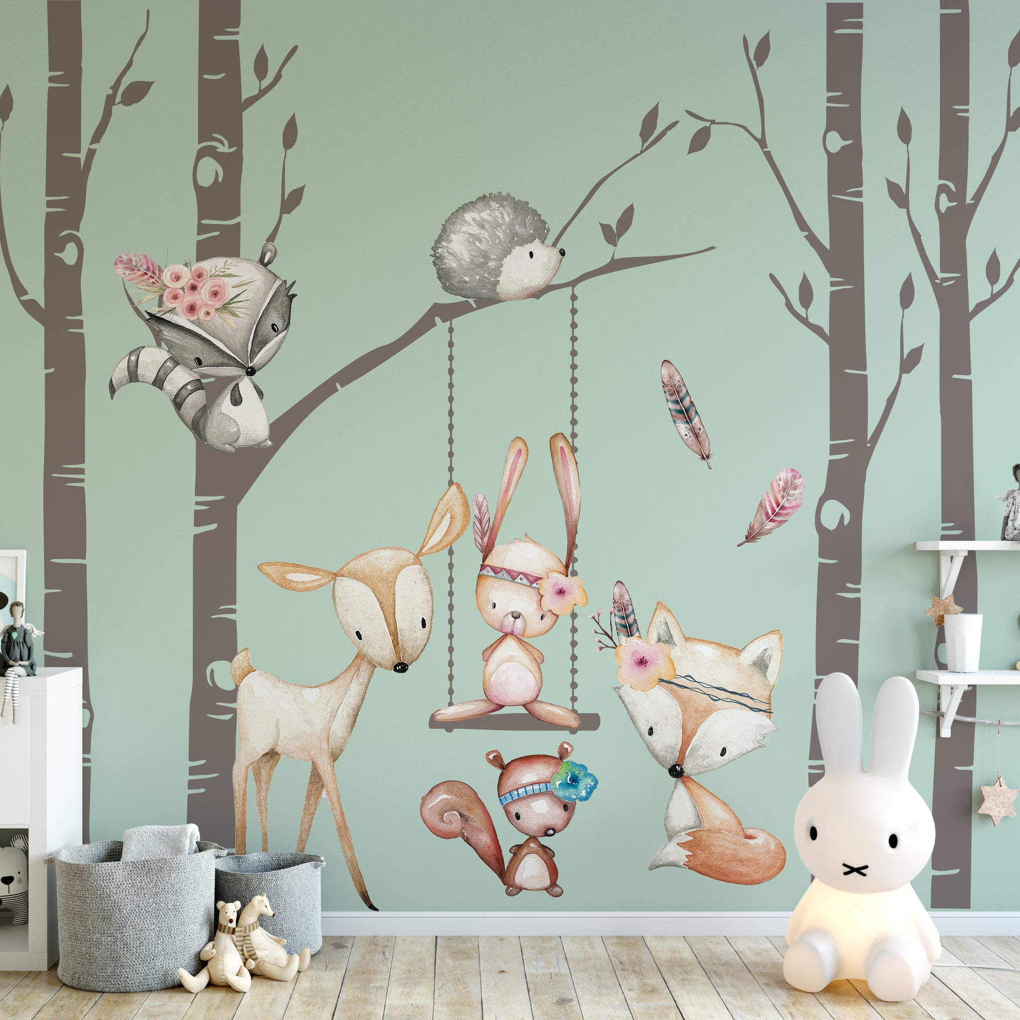 CharmFlo Large Forest Animal Wall Decals - Peel And Stick Woodland Wall Art For Kids Rooms - View #7