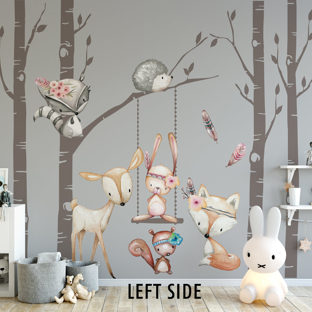 Forest Friends (for Girls) Wall Sticker Kit - Forest Animal Decals - J – My  Wonderful Walls
