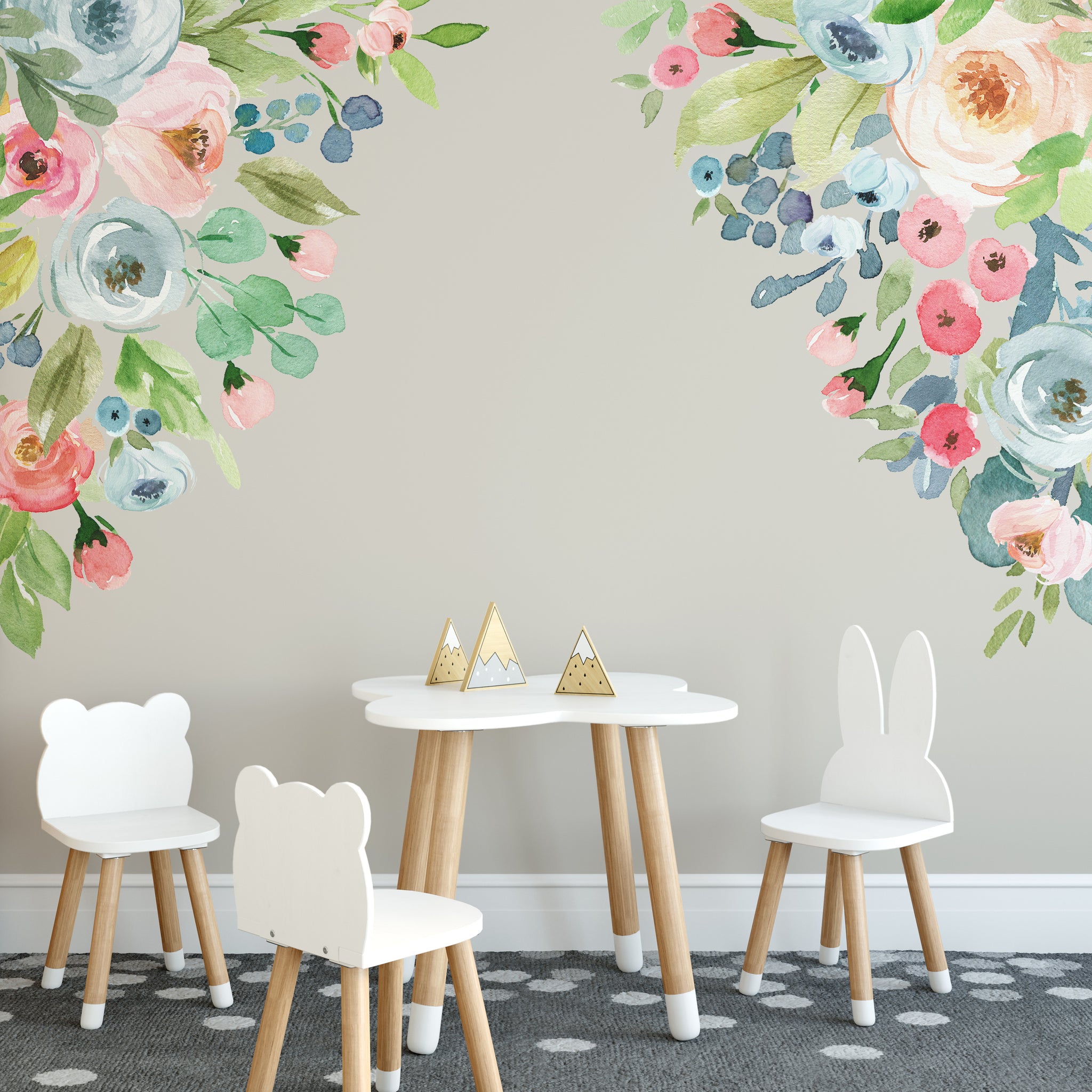 Floral Wall Decal Border DANY Watercolor Flowers Girl Nursery Decor – Sono  Luna