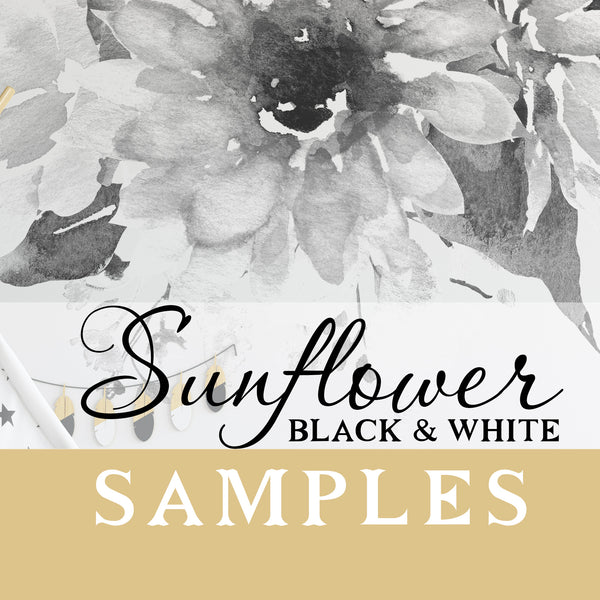 SAMPLES Sunflowers GRAY Watercolor Wall Decals