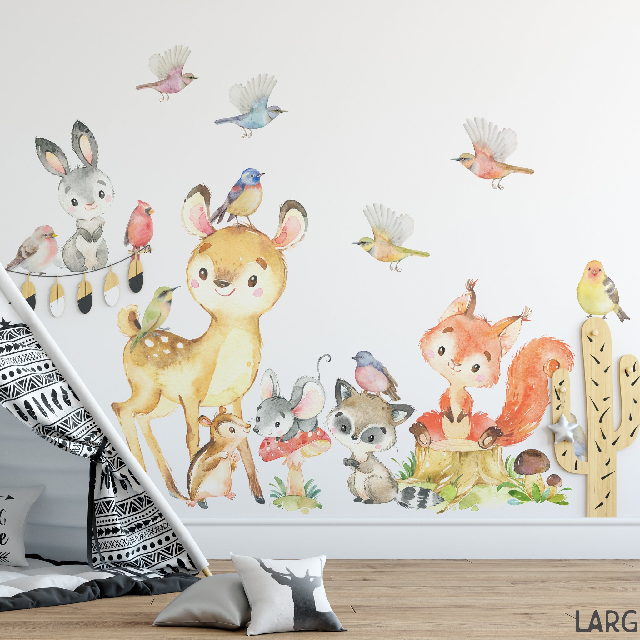Woodland ANIMALS Nursery Wall Decals Cute Forest Friends Set 1 Sono Luna