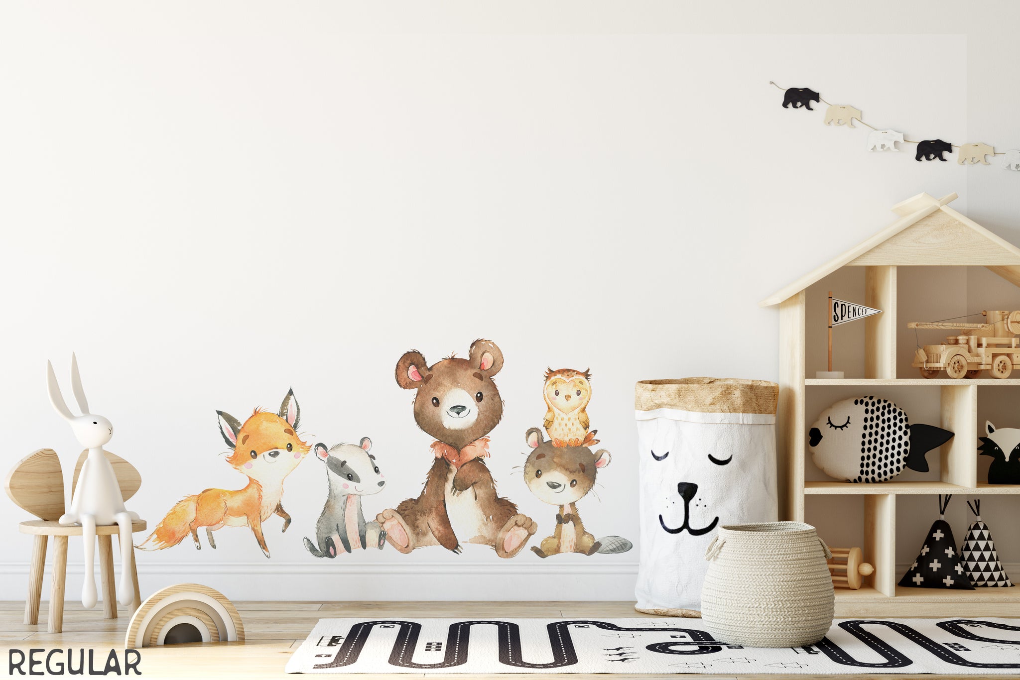 Woodland Animal Wall Decals - Fox, Deer, Butterfly Forest Stickers, Peel & Stick, For Nursery, Playroom